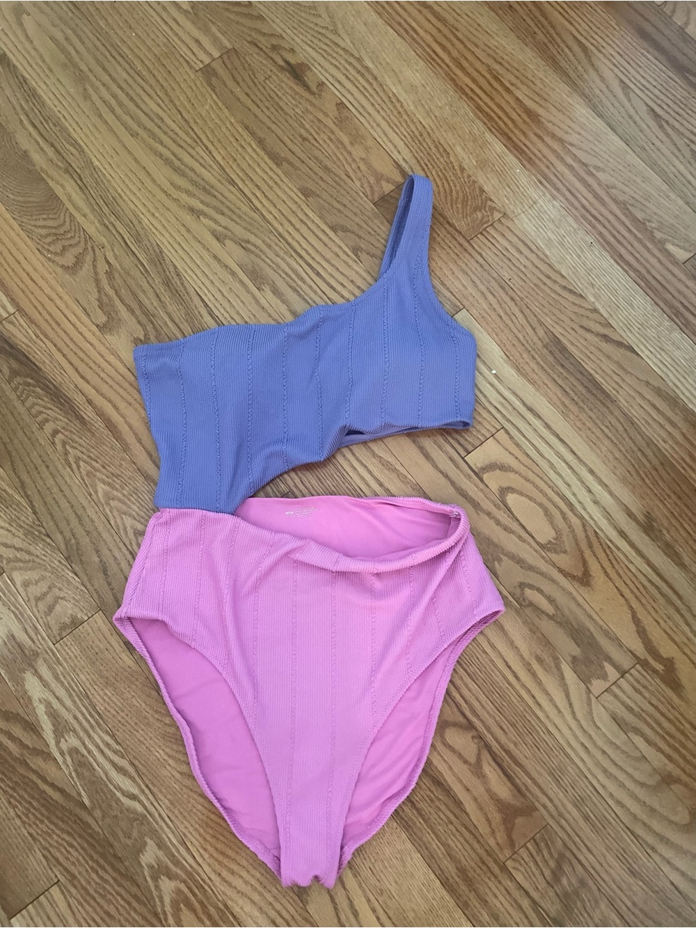 Aerie Pink & Purple Asymmetrical One-Piece Swimsuit